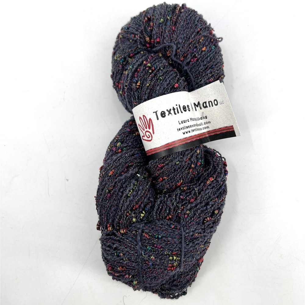 Textiles a Mano Hilo Yarn‎ Tweed Blue Rayon Cotton Boucle Nubbly